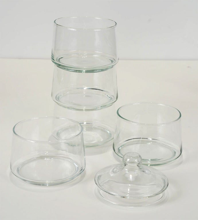 Glass Three clear glass Apothecary Jars