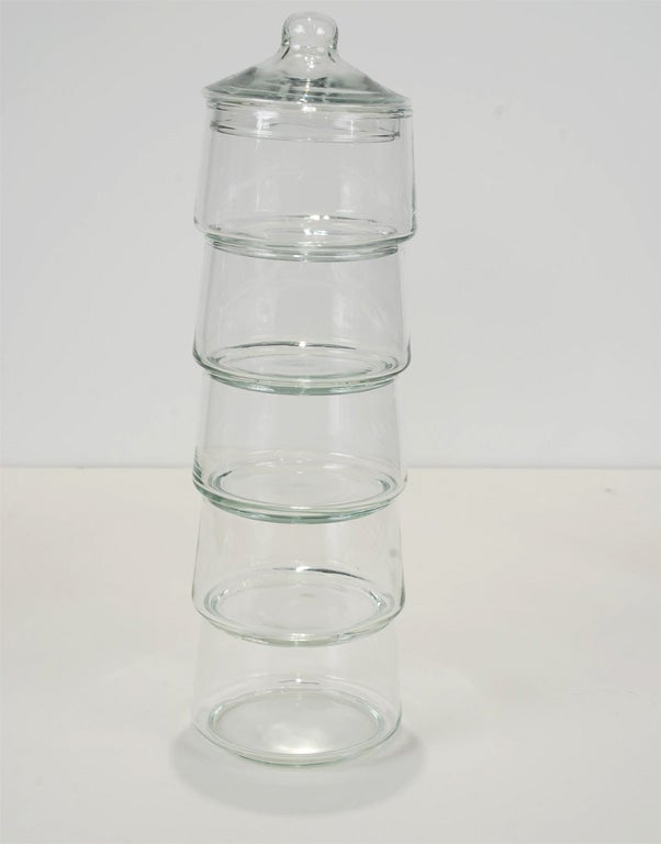 Three clear glass Apothecary Jars 1