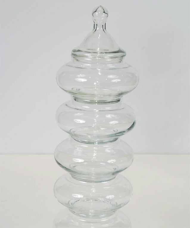 Three clear glass Apothecary Jars 2