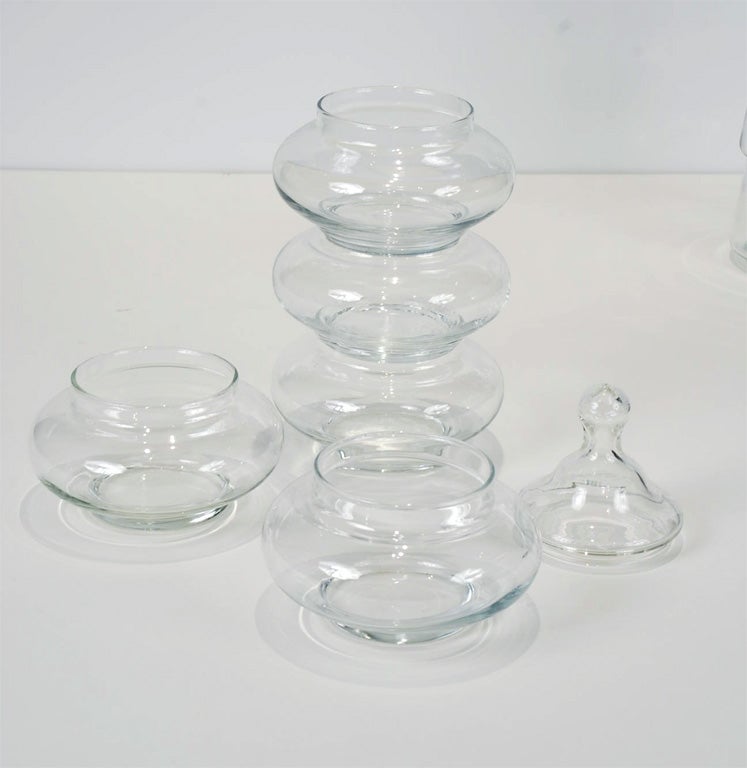 Three clear glass Apothecary Jars 3