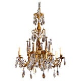 Gilt bronze and crystal chandelier