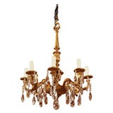 Gilt bronze and crystal chandelier