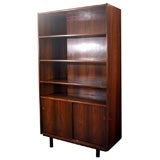 Rosewood Bookcase with Sliding Doors