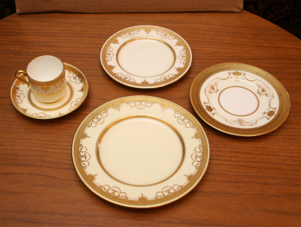 An exquisite  Minton (9430 pattern) made for Tiffany desert set comprising: 12 demitasse cups and saucers, 12 5