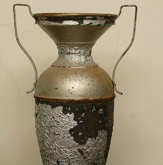 20th Century Rustic Metal Urn For Sale