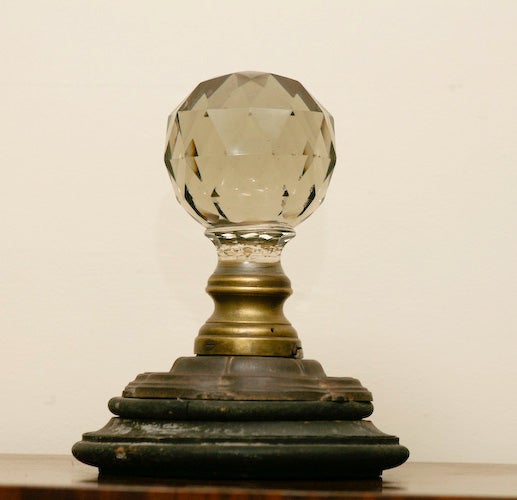 19th C Glass Newel Post Finial In Good Condition In Hudson, NY