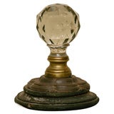 19th C Glass Newel Post Finial