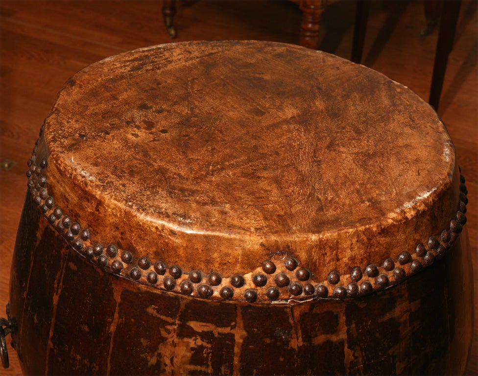 Fruitwood Chinese Temple Drum