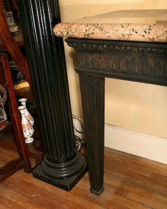 Louis XVI Style Cast Iron Granite Topped Console Table For Sale 1