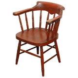 CHAISE DE CAPITAINE EN BOIS À DOSSIER BAS DU DÉBUT DU 19E SIÈCLE