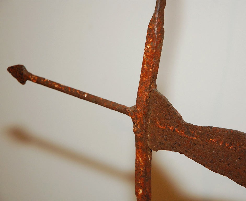 American 19th Century Iron Indian Weathervane with Stand For Sale