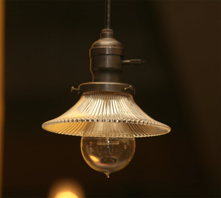 Petite Holophane Pendant Fixtures For Sale 2