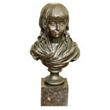 Patinated Bronze Bust of Louis XVII By Dasson after Houdon