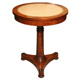 Leather top side table