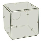 Gerald McCabe Glass and steel cubed side table