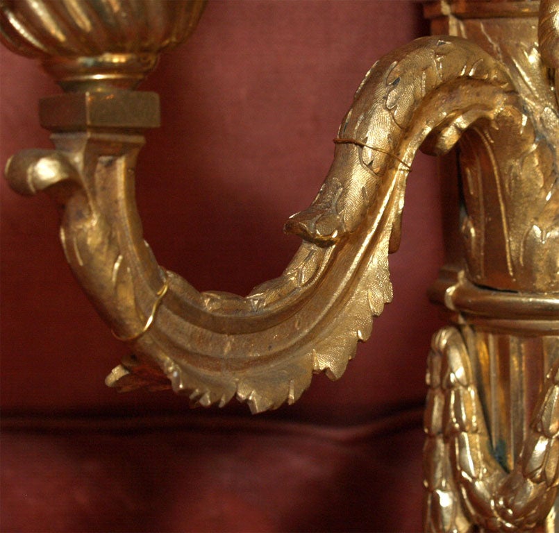 Single bronze d'ore Louis XVI  applique 3