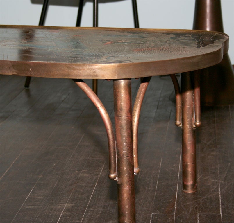 Late 20th Century Bronze Cocktail Table by Philip & Kelvin LaVerne