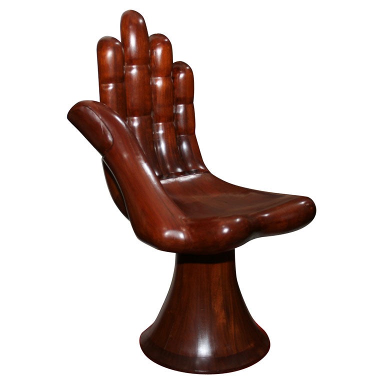 Rare Sculpted Hand Chair by Pedro Friedeberg