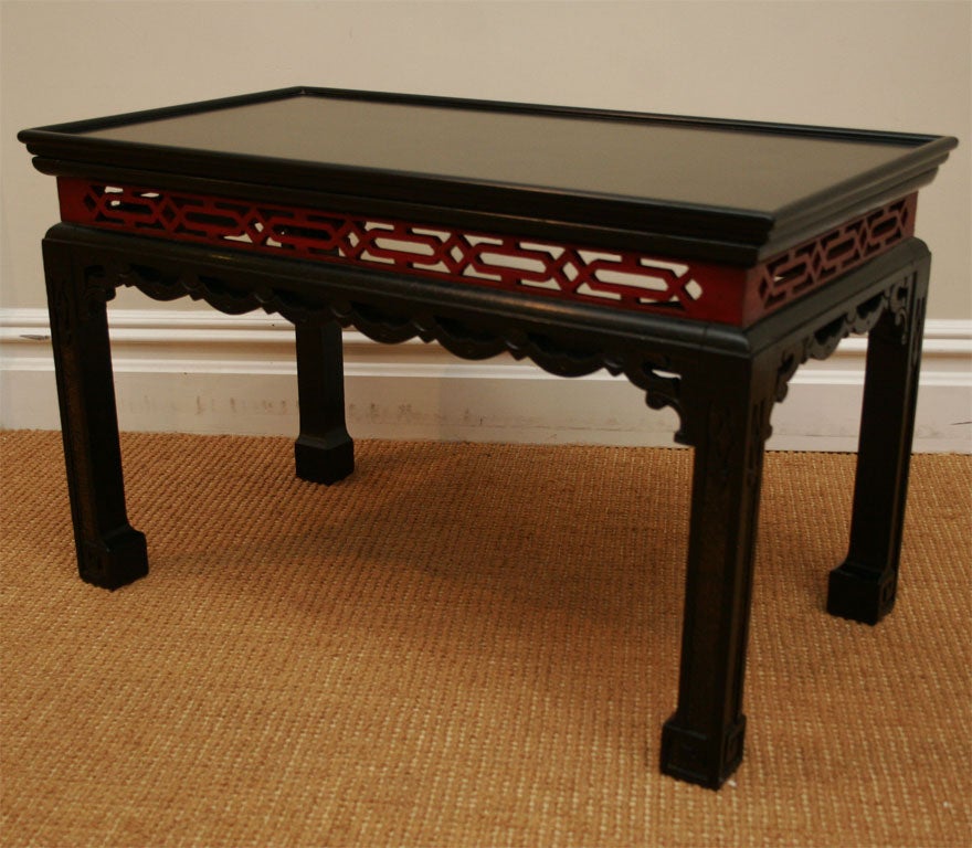 Black Lacquered Chinoiserie Low Table