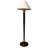 Antique 20th Century mahogany and lucite floor lamp, circular base