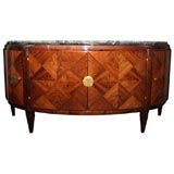 Rare and Important Bow-fronted Art Deco Cabinet by Leon Buchet