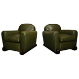 Vintage Pair of Art Deco Club Chairs