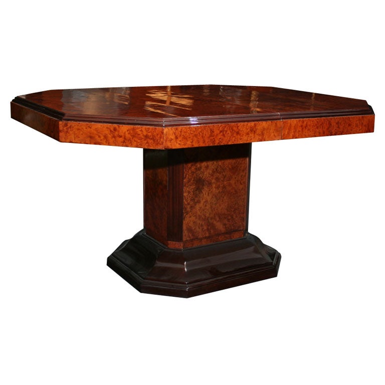 Octagonal Art Deco Extension Dining Table at 1stDibs