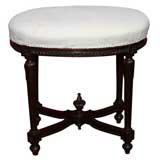 19th Century English oval mahogany stool in the french manner