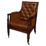 19thC ENGLISH LIBRARY CHAIR