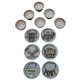 Piero Fornasetti Cocktail Set of  Bowls and  Coasters