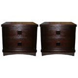 Pair of Dark Mahogany End Tables
