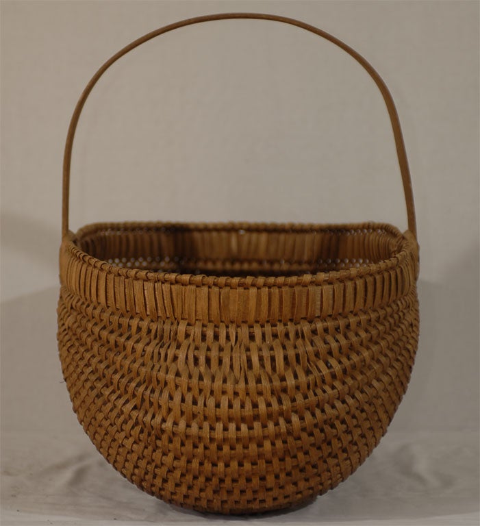 Mid-20th Century Large North Carolina Split Oak Fanny Basket