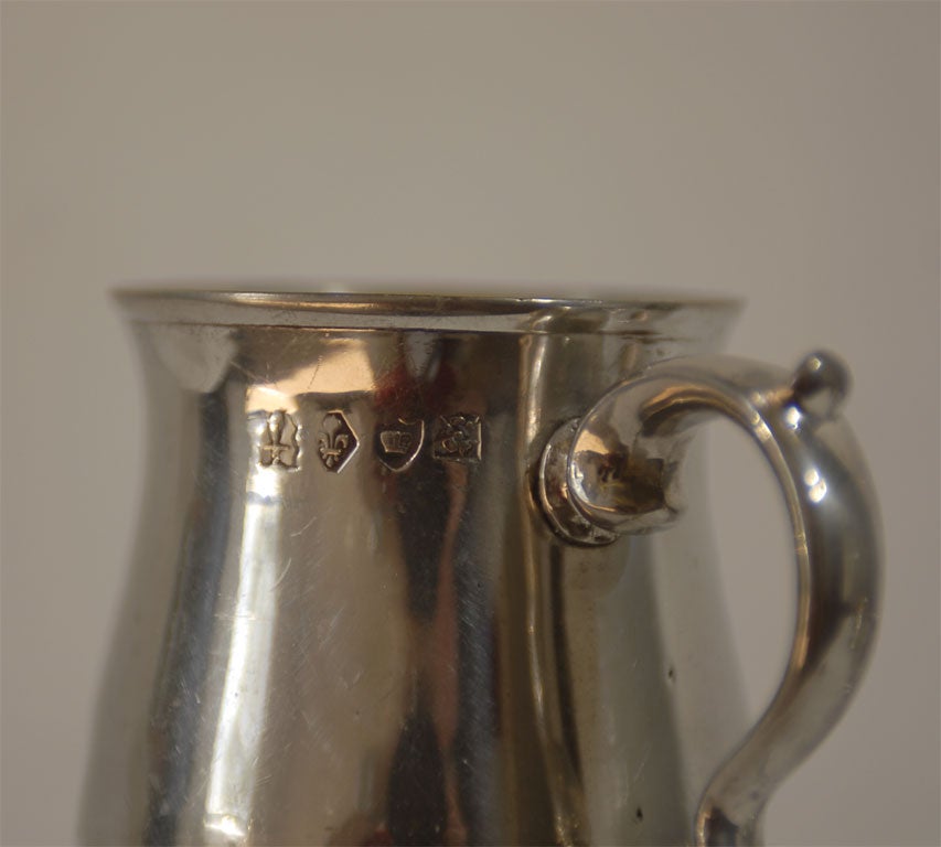 Set of 3 Stamped 18th Century Silver Tankards In Excellent Condition For Sale In Los Angeles, CA
