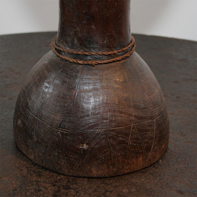 An African small wood drum pedestal or small table.