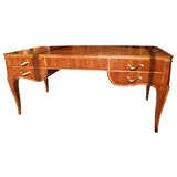 Art Moderne Pearwood and Inlaid Bureau Plat