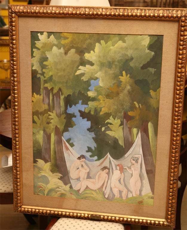Bela Kadar, (Hungarian, 1877-1955)  gouache of classical scene