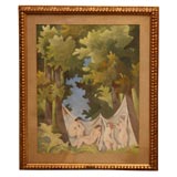 Bela Kadar, (Hungarian, 1877-1955)  gouache of classical scene