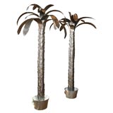 Pair Steel Topiary Palm Trees