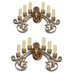 Pair of Baroque Six-Light Sconces