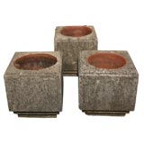 A Set of Three Squared Garden Planters