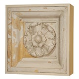 19th C. Large English Cast Plaster Ceiling Medallion Fragment