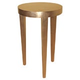 Late 20th Century Hand Carved Circular Silver Leaf Side Table