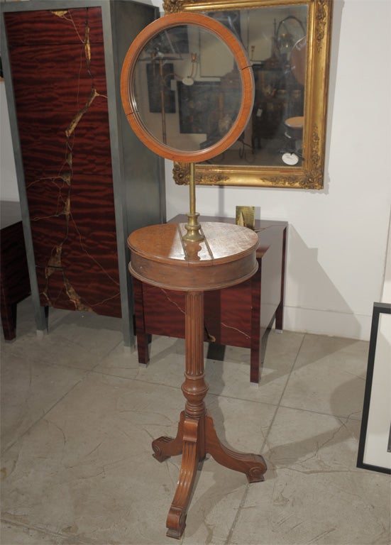 Oak Shaving Mirror on Stand For Sale 2