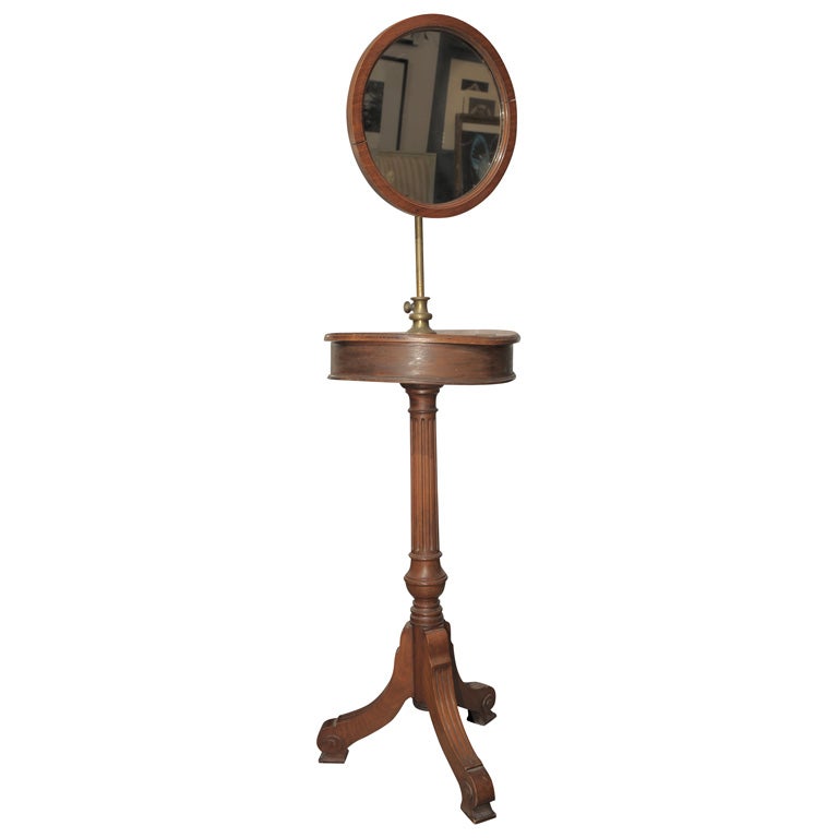Oak Shaving Mirror on Stand For Sale