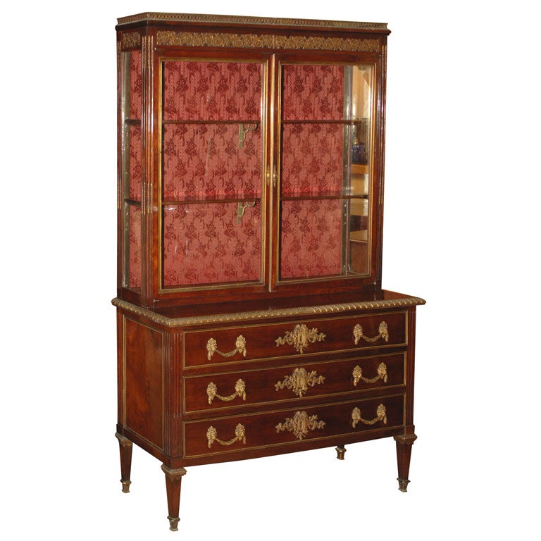 Stately Louis XVI Baltic Mahogany and Ormolu Mounted Cabinet