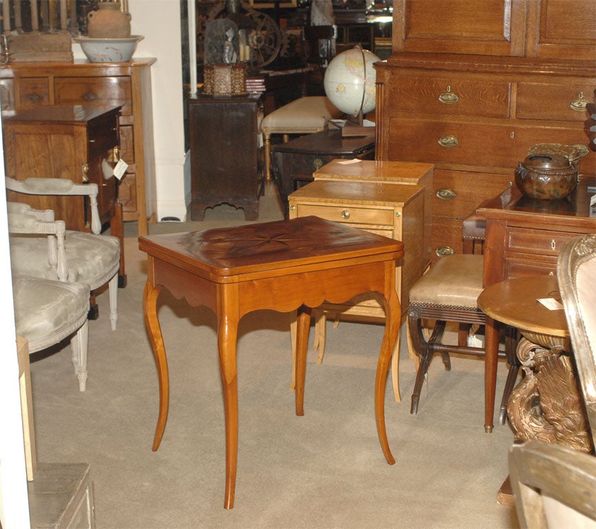 French Inlaid Folding Games Table