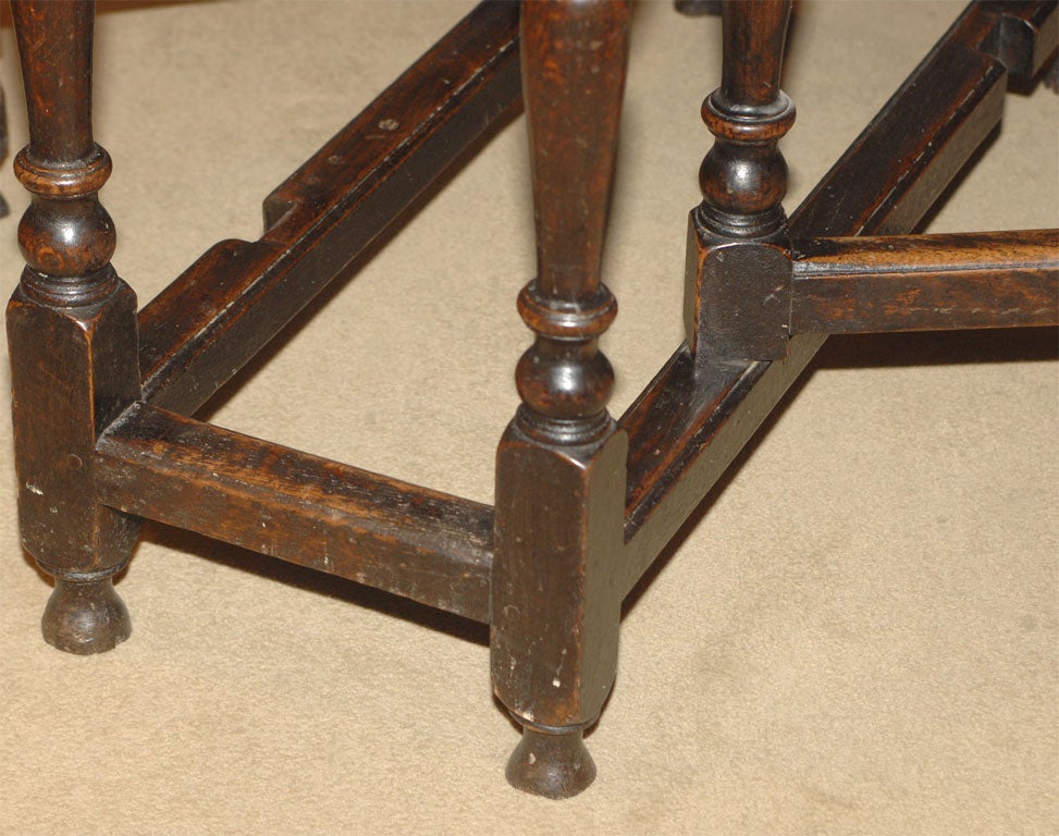 18th Century and Earlier A Great Charles II Oak Gate Leg Table