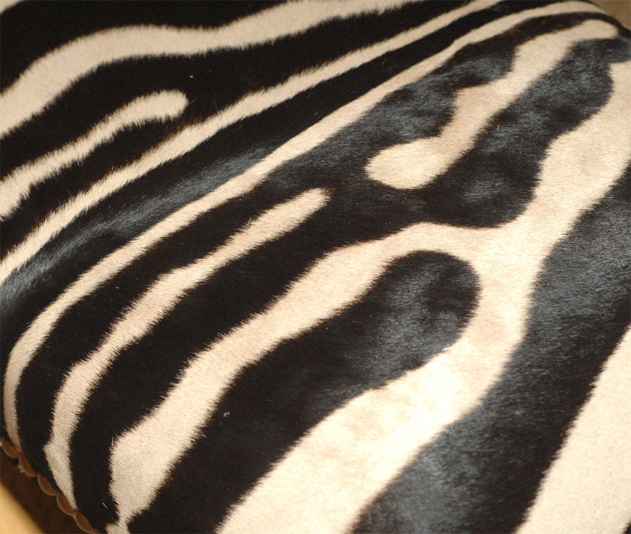 20th Century Pair Zebra Covered Stools