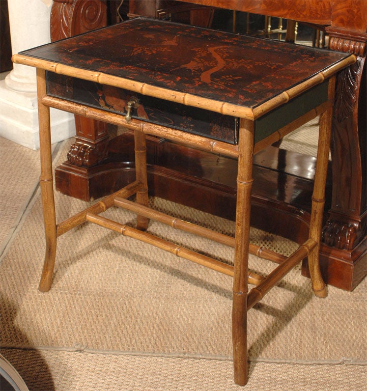 Chinoiserie bamboo table
