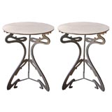 Antique Pair of Art Nouveau Side Tables